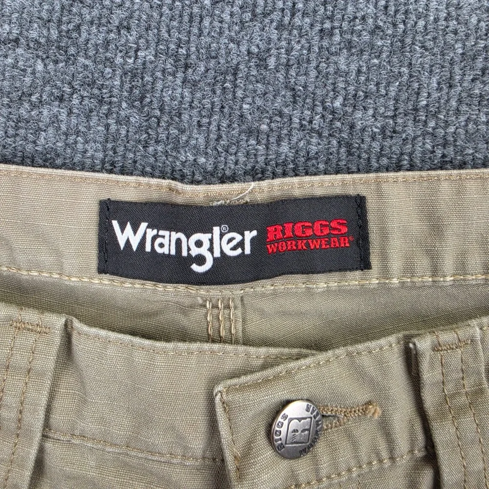 Wrangler Riggs Workwear Carpenter Pants Men's 32x32 Khaki Ripstop Relaxed Fit